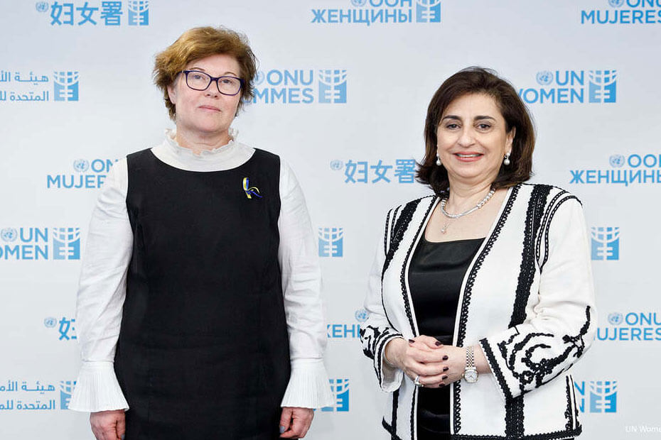 UN Executive Director Women Sima Sami Bahous meets with Kateryna Levchenko, the Government Commissioner for Gender Policy in Ukraine.