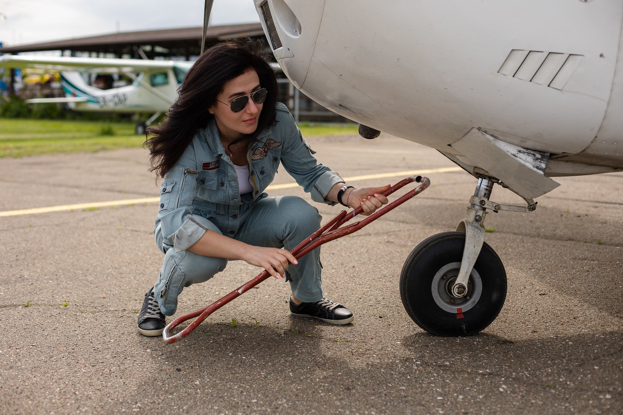 Olga Culic is the first female light aircraft pilot in Moldova. Photo: EU 4 Gender Equality, 2021.